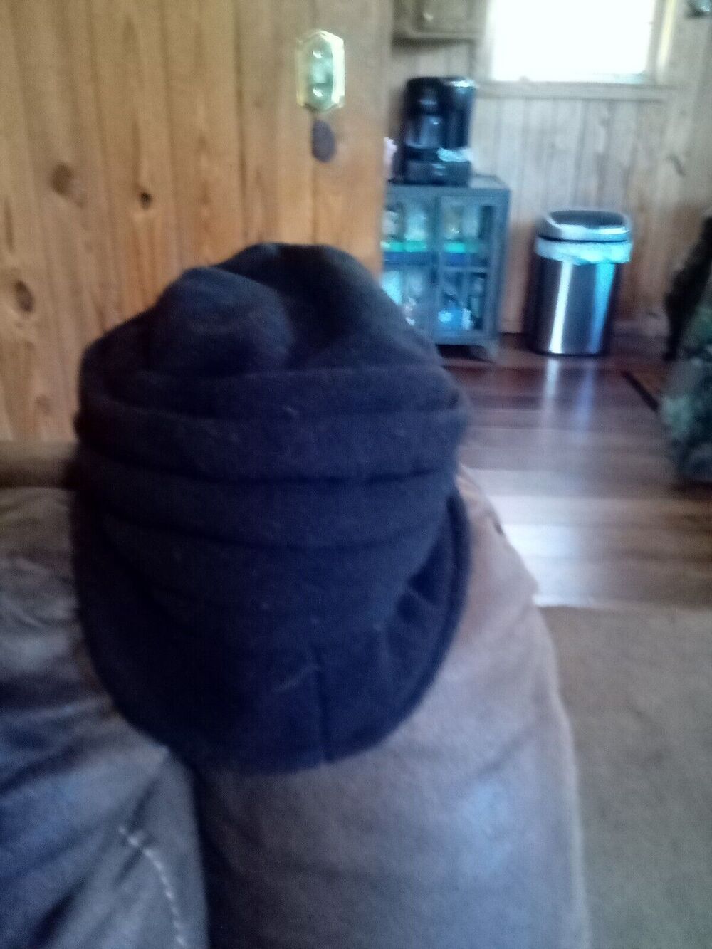Vintage Betmar Black Hat Cloche Bucket Ruched Detail Retro Glam
